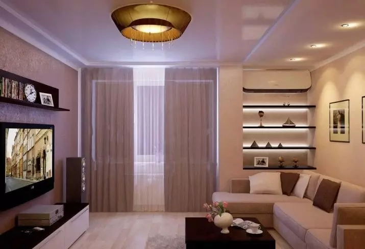 Дизайн залу в квартирі (168 фото): нюанси оформлення інтер'єру віталень кімнат. Як оформити зал в звичайній квартирі красиво і просто? 9682_48