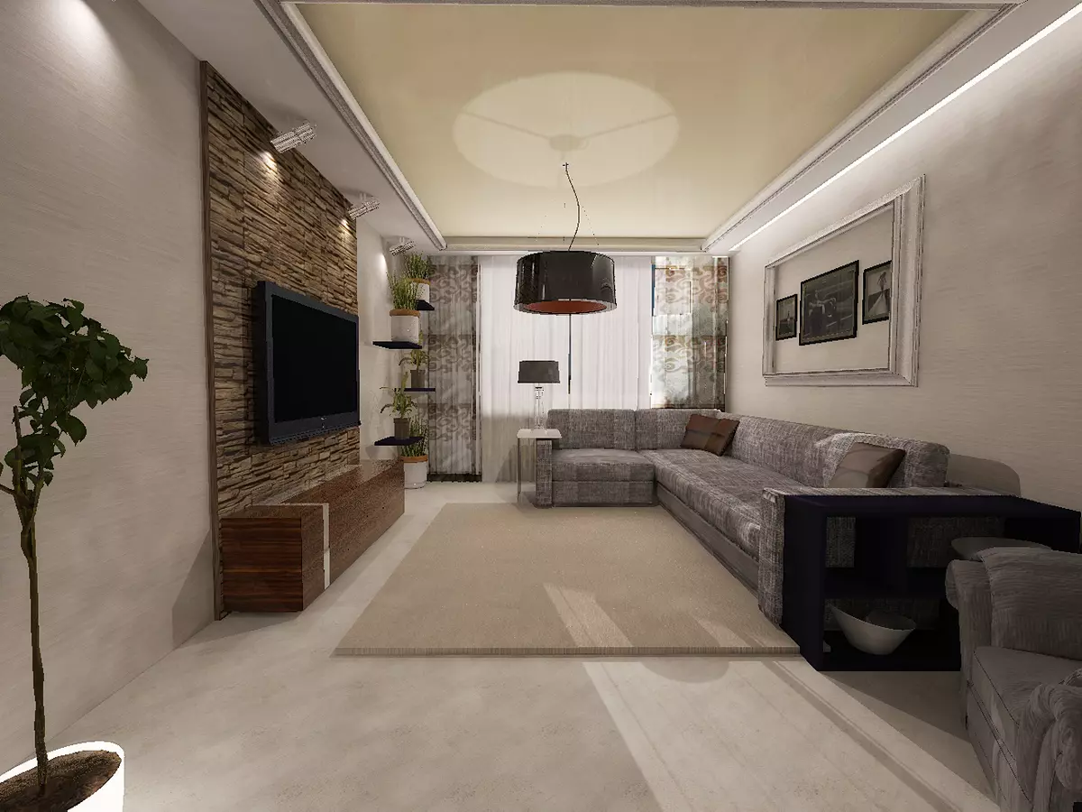 Дизайн залу в квартирі (168 фото): нюанси оформлення інтер'єру віталень кімнат. Як оформити зал в звичайній квартирі красиво і просто? 9682_54