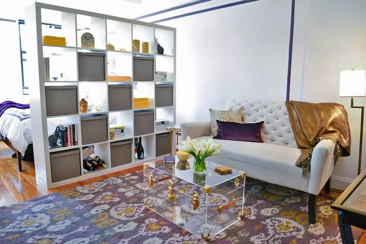 在公寓的设计霍尔（168张照片）：客厅内部内部的细微差别。如何在普通公寓中制作一个大厅美丽又轻松？ 9682_85