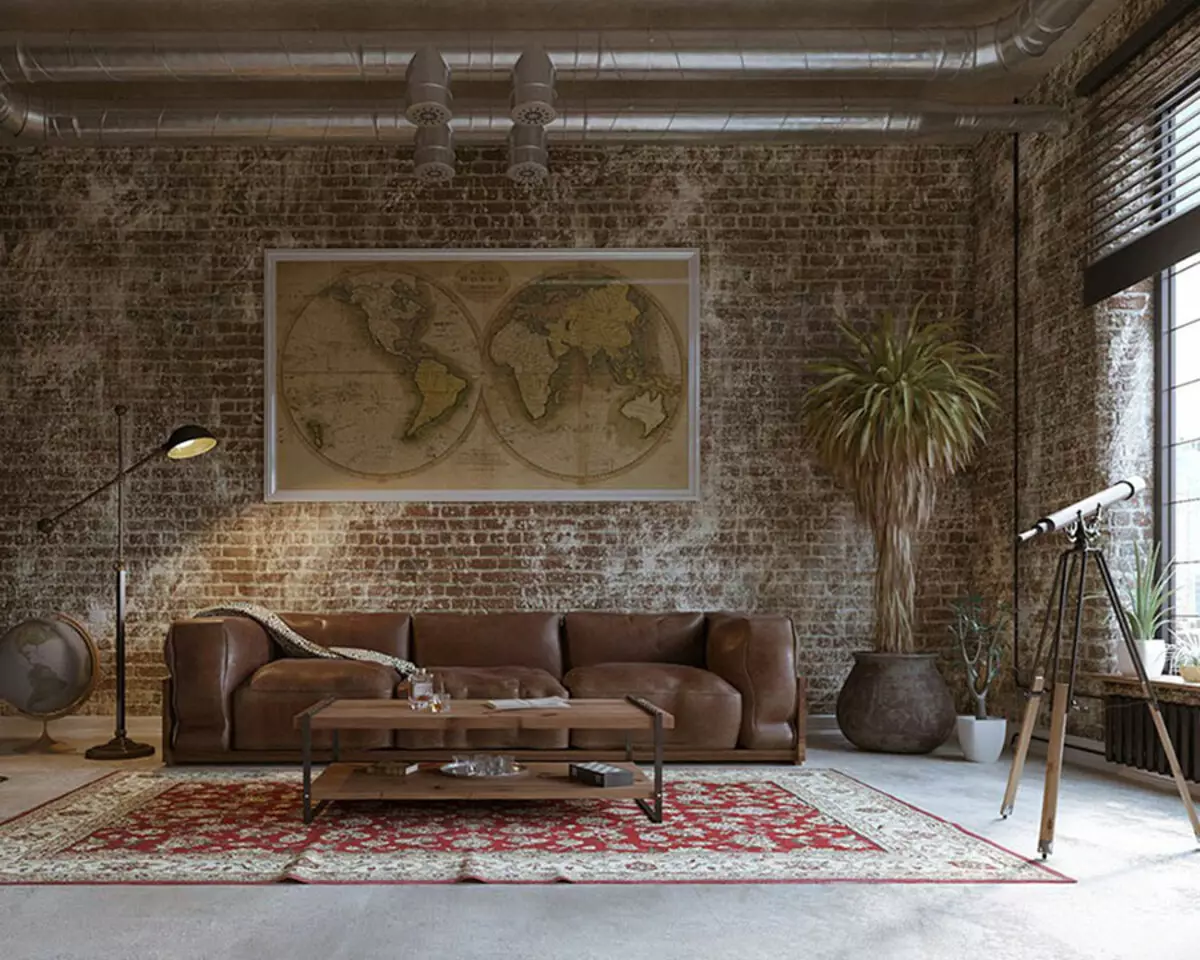 Loft cameră de zi (117 poze): Sala de design interior cu șemineu, exemple de un mic cameră de zi cu elemente de mansardă 9684_102