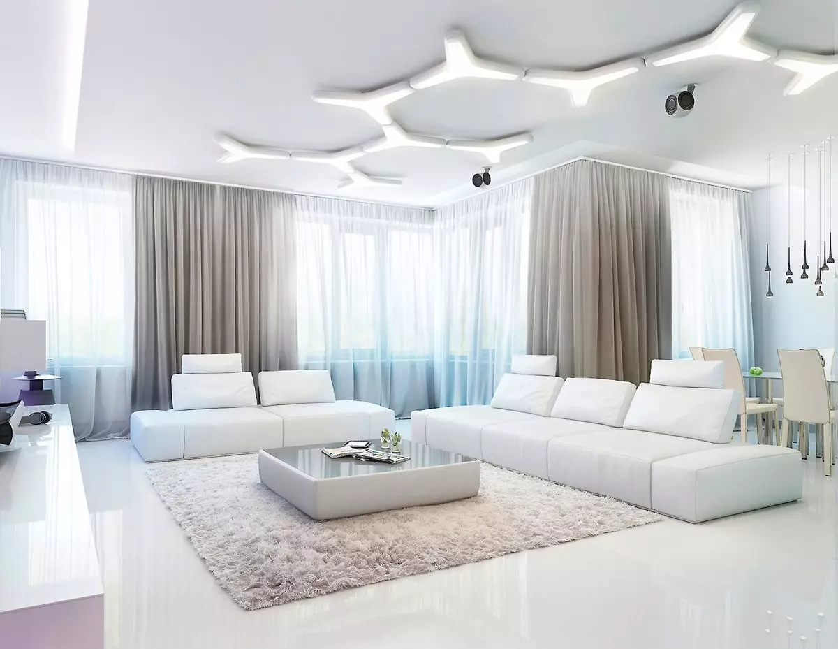 Stue i lette farver (80 billeder): Interiørdesign i klassiske og moderne lysstile, brugen af ​​lyse accenter i det lyse rum 9696_6