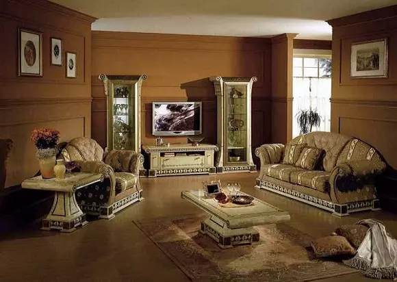 Mobiliário de sala de estar italiana (57 fotos): móveis da Itália em um estilo moderno, clássico e outro. Modelos de madeira e outros materiais 9707_5