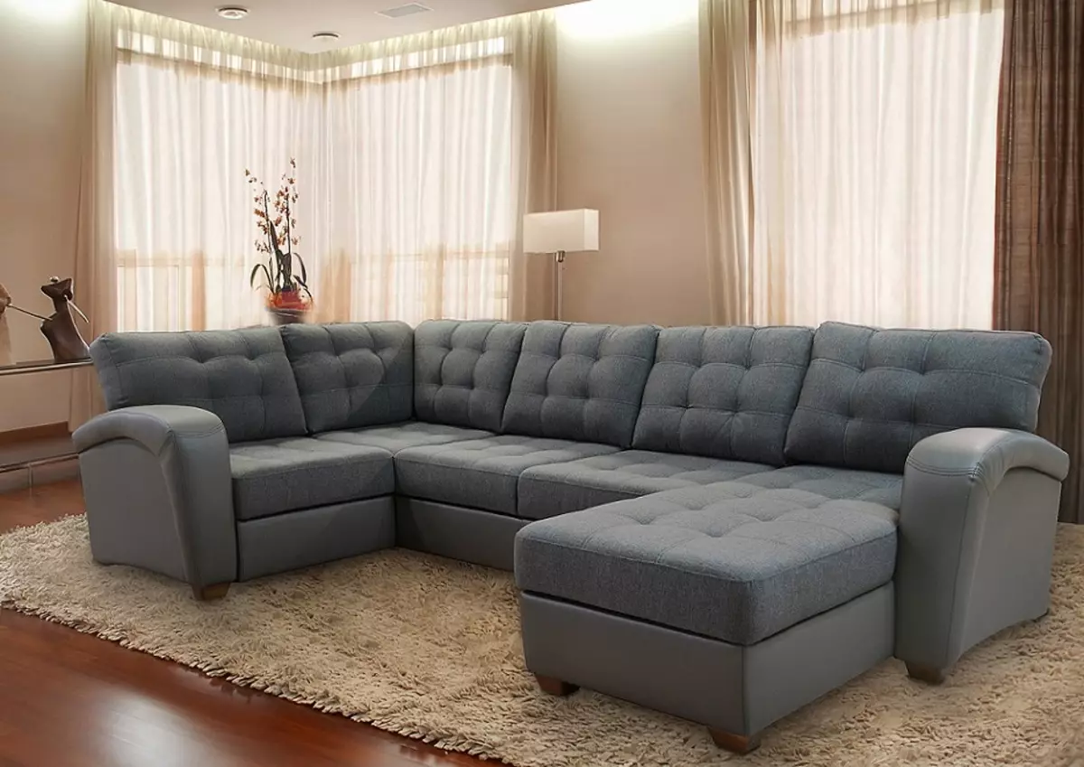 Furnitur sudut modular untuk ruang tamu: modul dengan lemari pakaian dan set dalam gaya modern dan lainnya, memilih opeuit 9708_23