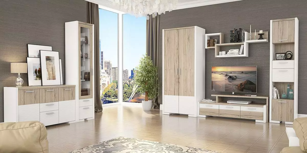白色模塊化客廳家具：白色色調設計的光澤和啞光模塊化系統 9717_37