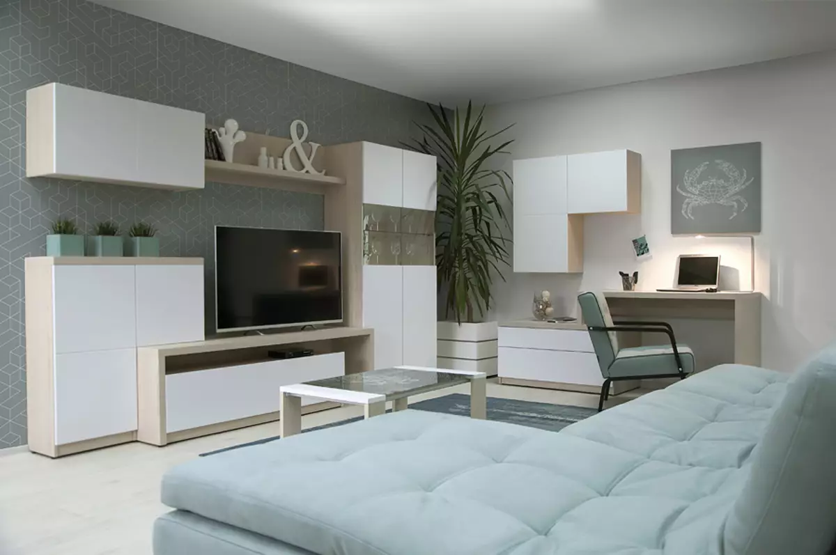 Fehér moduláris nappali bútor: Fényes és matt moduláris rendszerek tervezése fehér tónusokban 9717_6