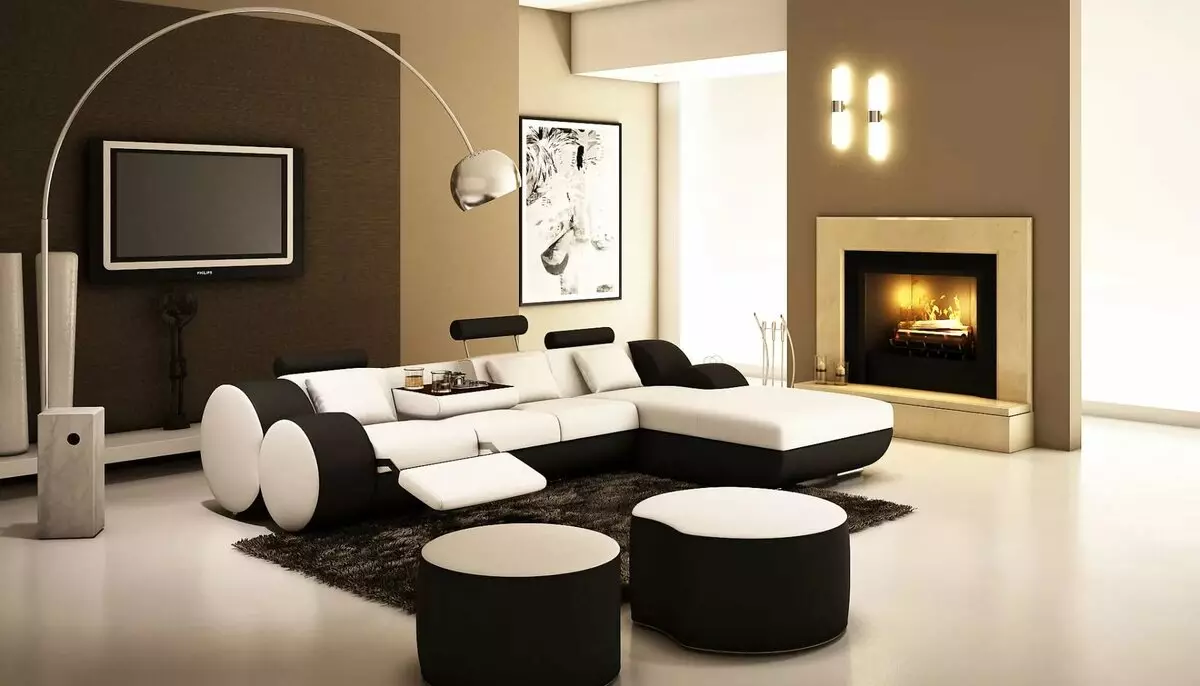 Mobles per a sala d'estar en estil modern (81 fotos): mobles de moda per al saló de l'estil de minimalisme i altres models elegants 9719_34