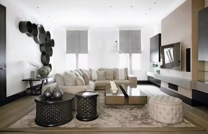 Huonekalut olohuoneeseen moderniin tyyliin (81 valokuvaa): Muodikas huonekalut minimalismille ja muille tyylikkäille malleille 9719_37