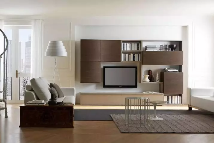 Huonekalut olohuoneeseen moderniin tyyliin (81 valokuvaa): Muodikas huonekalut minimalismille ja muille tyylikkäille malleille 9719_46