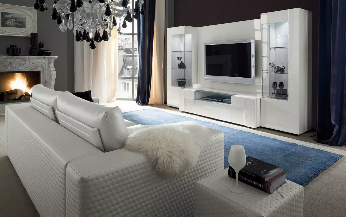Mobles per a sala d'estar en estil modern (81 fotos): mobles de moda per al saló de l'estil de minimalisme i altres models elegants 9719_54