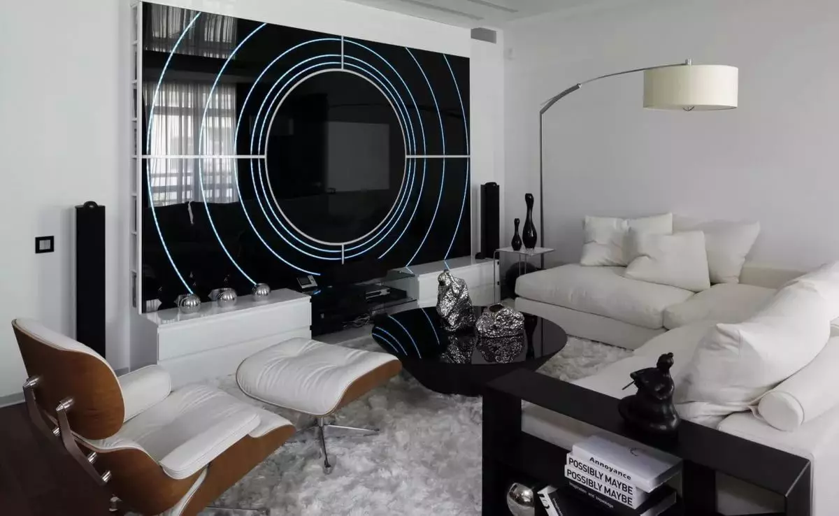 Mobles per a sala d'estar en estil modern (81 fotos): mobles de moda per al saló de l'estil de minimalisme i altres models elegants 9719_66