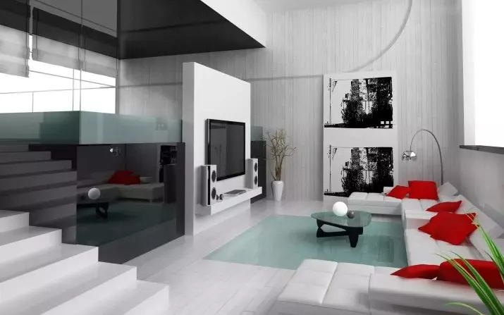 Huonekalut olohuoneeseen moderniin tyyliin (81 valokuvaa): Muodikas huonekalut minimalismille ja muille tyylikkäille malleille 9719_9