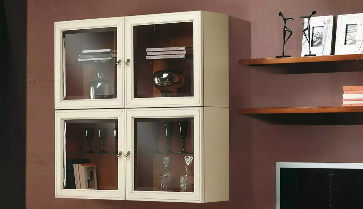 Buffets para la sala de estar: Elija los gabinetes de la esquina de los buffets, los buffets - cómodas y otros modelos para platos, muebles en el estilo del color clásico de Wenge y otros tonos 9722_16