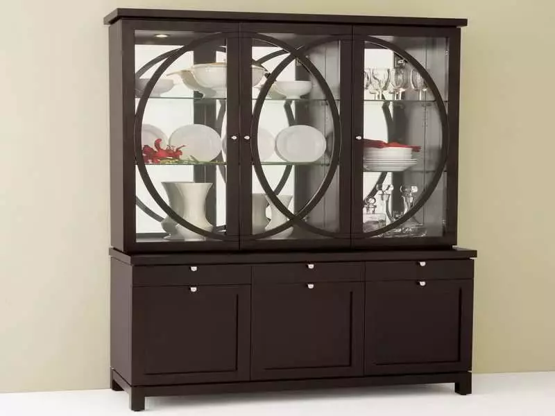 Buffets for the living room: Choose the corner buffets-cabinets, buffets - dressers and other models for dishes, furniture in the style of classic color wenge and other shades 9722_27