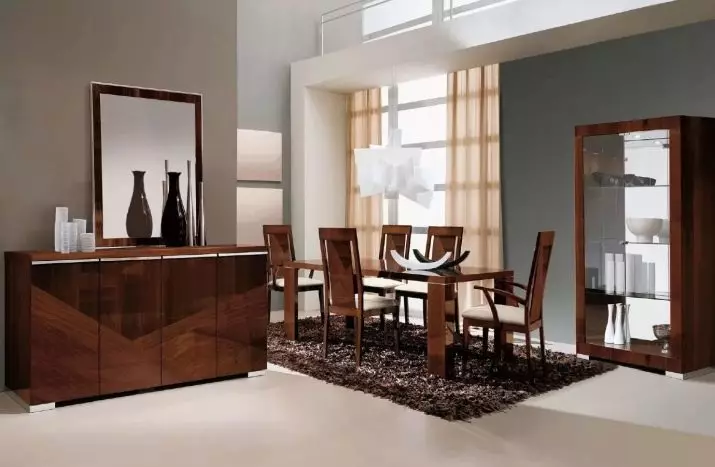 Buffets para la sala de estar: Elija los gabinetes de la esquina de los buffets, los buffets - cómodas y otros modelos para platos, muebles en el estilo del color clásico de Wenge y otros tonos 9722_48