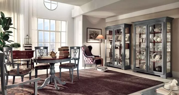Bukit kanggo ruang tamu: pilih cabinets-sudhut-lemari-lemari-lemari, dresserer lan model liyane kanggo sajian, perabotan warna klasik lan wedang liyane 9722_57