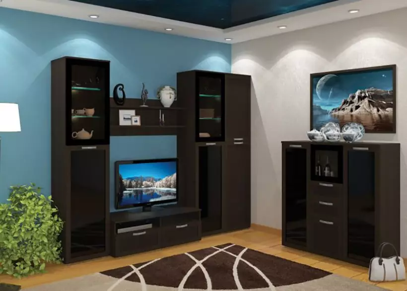 Muebles modulares en un estilo contemporáneo para la sala de estar (60 fotos): seleccione Módulos para la sala de estar en el área de TV, estantes y otros sistemas modulares 9725_21
