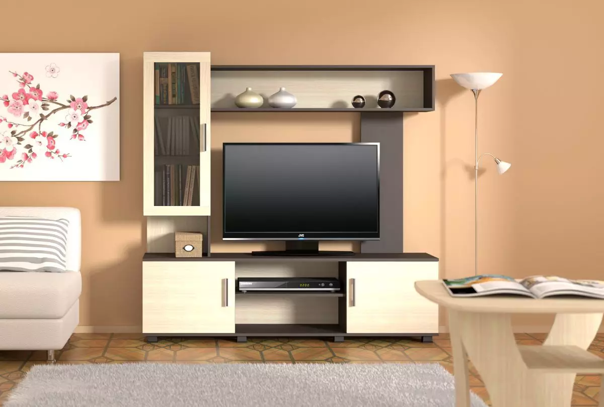Moduláris bútorok egy kortárs stílusban a nappali (60 fotók): Válassza ki a nappaliban lévő modulokat a TV területén, polcokon és más moduláris rendszerekben 9725_30