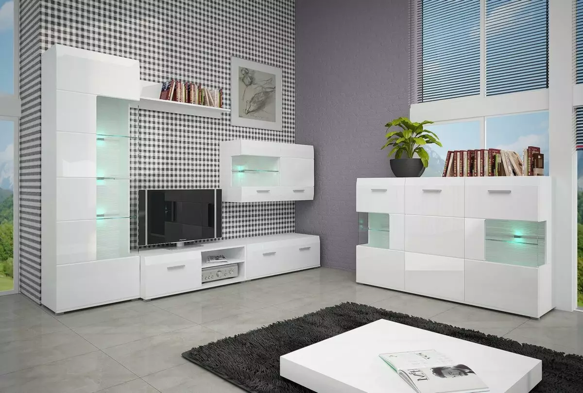 Mobili modulari in uno stile contemporaneo per il soggiorno (60 foto): selezionare i moduli per il soggiorno nell'area televisiva, scaffali e altri sistemi modulari 9725_53