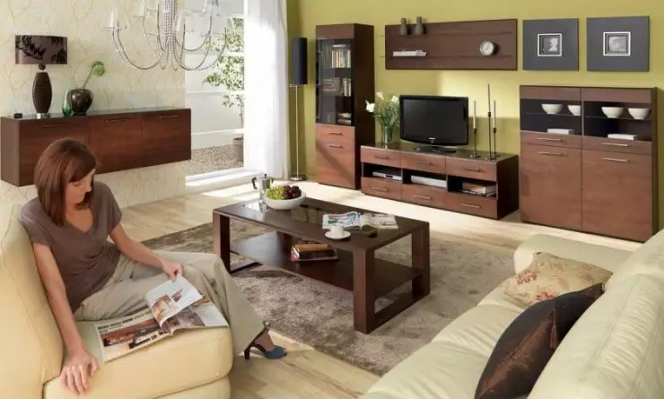 Modulārās mēbeles laikmetīgajā stilā dzīvojamā istabā (60 fotogrāfijas): izvēlieties moduļus dzīvojamā istabā televizora zonā, plauktos un citās modulārās sistēmās 9725_56