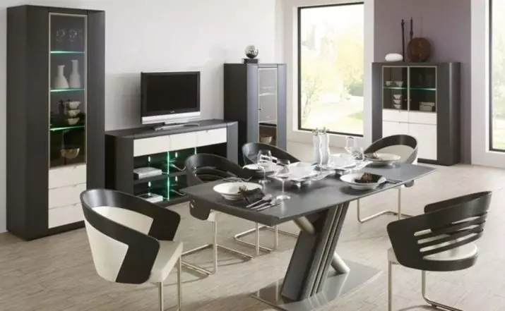 거실 용 테이블과 의자 (56 장의 사진) : 클래식 스타일 홀, 현대적인 점심 식탁을위한 가구를 선택하십시오. 9742_30