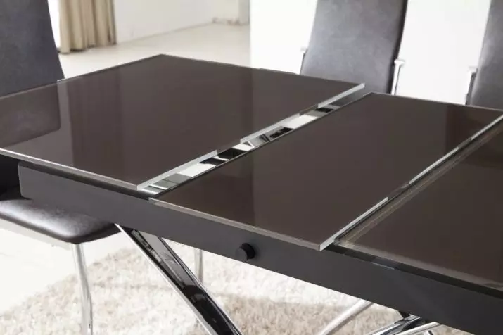 Transformacija stolovi za dnevni boravak (62 slike): folding Trpezarijski stolovi i kliznih okrugli stolovi, stolovi, sklopivi stolovi, konzole i drugih obrazaca u sobi 9745_2