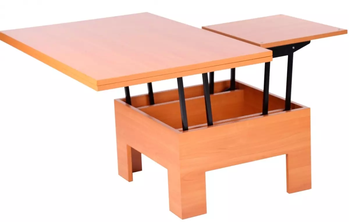 Transformador de mesa para sala de estar (62 fotos): Dobrando mesas redondas e mesas deslizantes-stands, mesas de console dobráveis ​​e outros modelos no corredor 9745_59