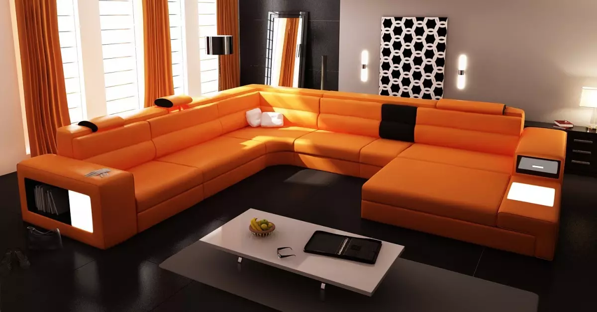 Sives w salonie (157 zdjęć): Przegląd miękkich sof dla sali, stylowe półokrągłe i w kształcie litery P, nieświadome i elitarne proste sofy we wnętrzu. Jak wybrać? 9758_89