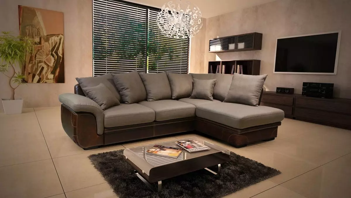 Siesas dzīvojamā istabā (157 fotogrāfijas): pārskats par mīkstajiem dīvāniem zālei, stilīgs pusapaļš un p-formas, neprofināls un elites taisnas dīvāni interjerā. Kā izvēlēties? 9758_9