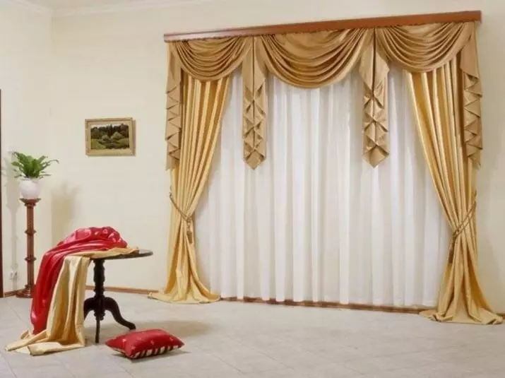 Perdele de noapte pentru hol (39 poze): Design de perdele pentru tavan Cornișă în camera de zi, Perdele duble cu cravată 9768_34