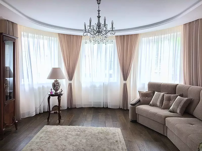 Giunsa pagpili ang mga kurtina sa tigomanan? 61 Mga Litrato sa Mga Tip sa Designer. Unsa man ang kolor sa Tulle nga makapili sa sala? Giunsa pagpili ang mga kurtina sa sulud? 9786_29