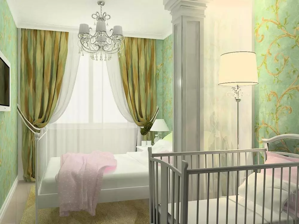 Bedroom, combined with children's (57 photos): Room zoning subtleties, Parental bedroom interior with bedroom 9798_10
