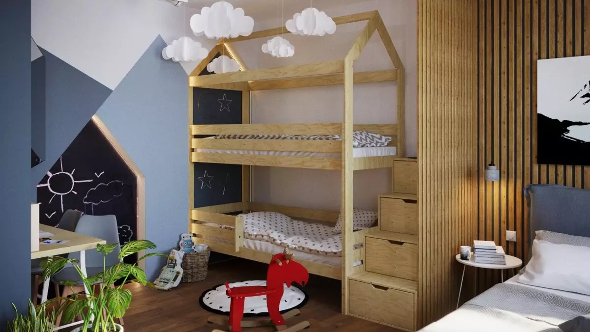 Спаваћа соба, у комбинацији са дечијим (57 фотографија): Суптилности зона собе, родитељски спаваћој собу са спаваћом собом 9798_11