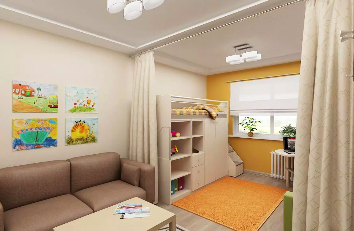 Bilik tidur, digabungkan dengan kanak-kanak (57 foto): Sinal zon bilik, dalaman bilik tidur ibu bapa dengan bilik tidur 9798_34
