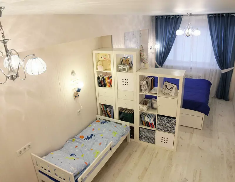 غرفة نوم، جنبا إلى جنب مع (57 صور) الأطفال: غرفة الدقيقة تقسيم المناطق، وغرفة نوم الوالدين الداخلية مع غرفة نوم 9798_39