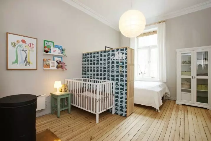 Guļamistaba, apvienojumā ar bērnu (57 fotoattēliem): istabas zonēšanas smalkumi, vecāku guļamistaba interjers ar guļamistabu 9798_55