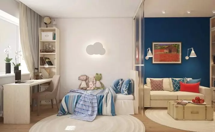 Bilik tidur, digabungkan dengan kanak-kanak (57 foto): Sinal zon bilik, dalaman bilik tidur ibu bapa dengan bilik tidur 9798_56
