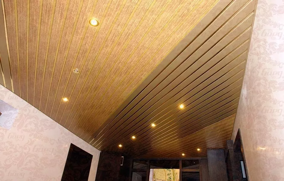 Plafond dans la chambre (62 photos): Conception de plafond avec motif. Quel plafond vaut mieux faire? Miroir duplex et de beaux plafonds flagrant 9802_34