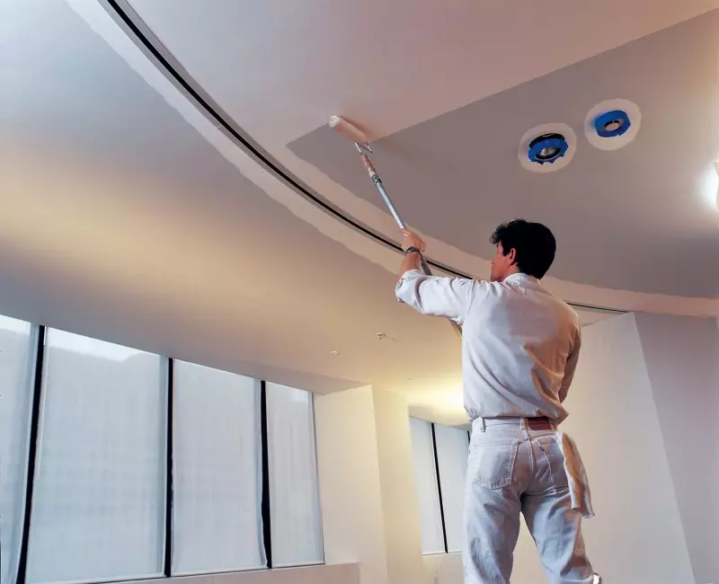 เพดานในห้องนอน (62 ภาพ): การออกแบบเพดานด้วยรูปแบบ ซึ่งเพดานจะดีกว่าที่จะทำอย่างไร? กระจกเพล็กซ์และสวยงามเพดานสูง 9802_50