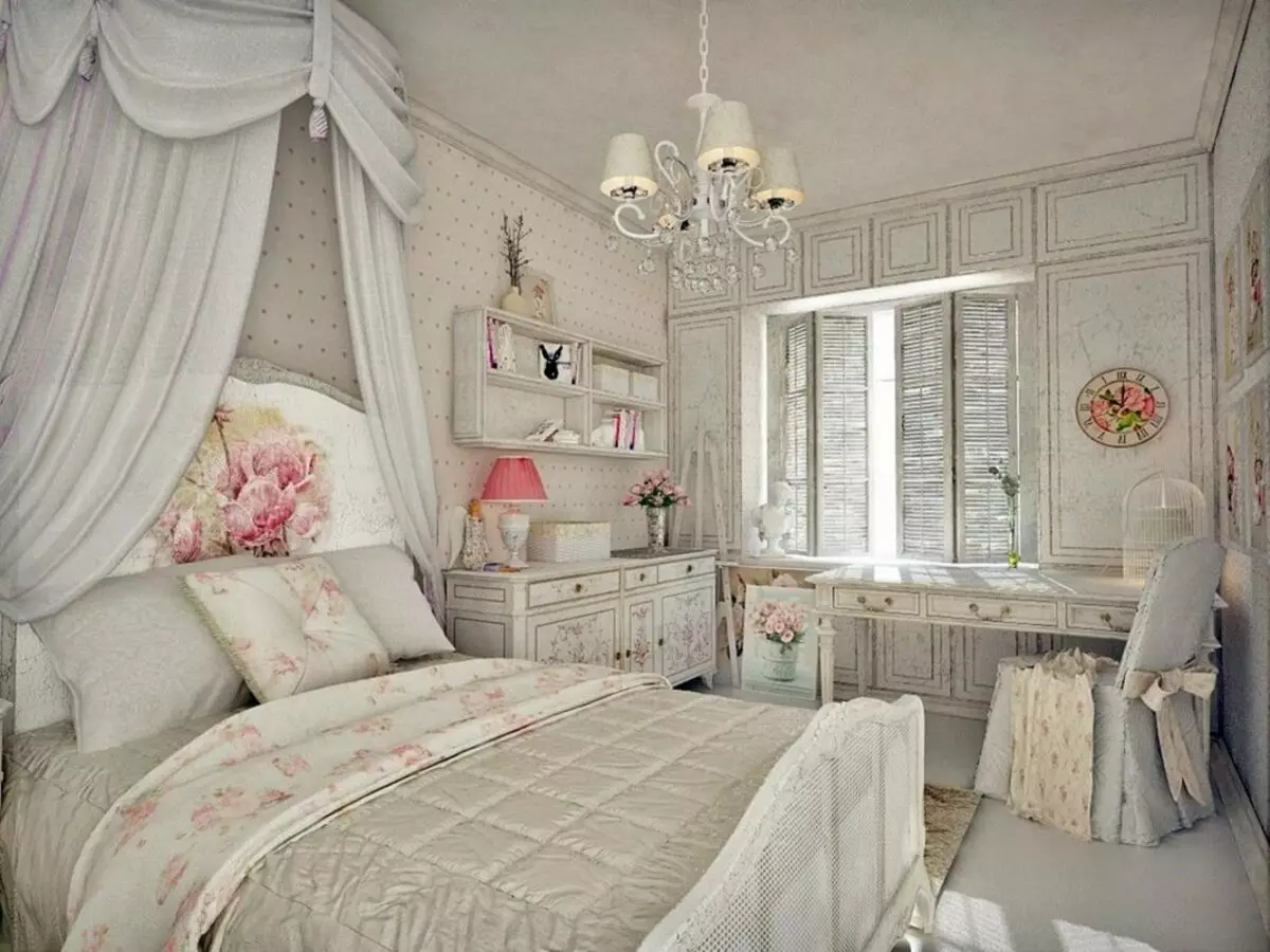様々なスタイルの寝室（84写真）：シェビーシックと折衷的、地中海、日本のデザイン、東洋のインテリア 9810_76
