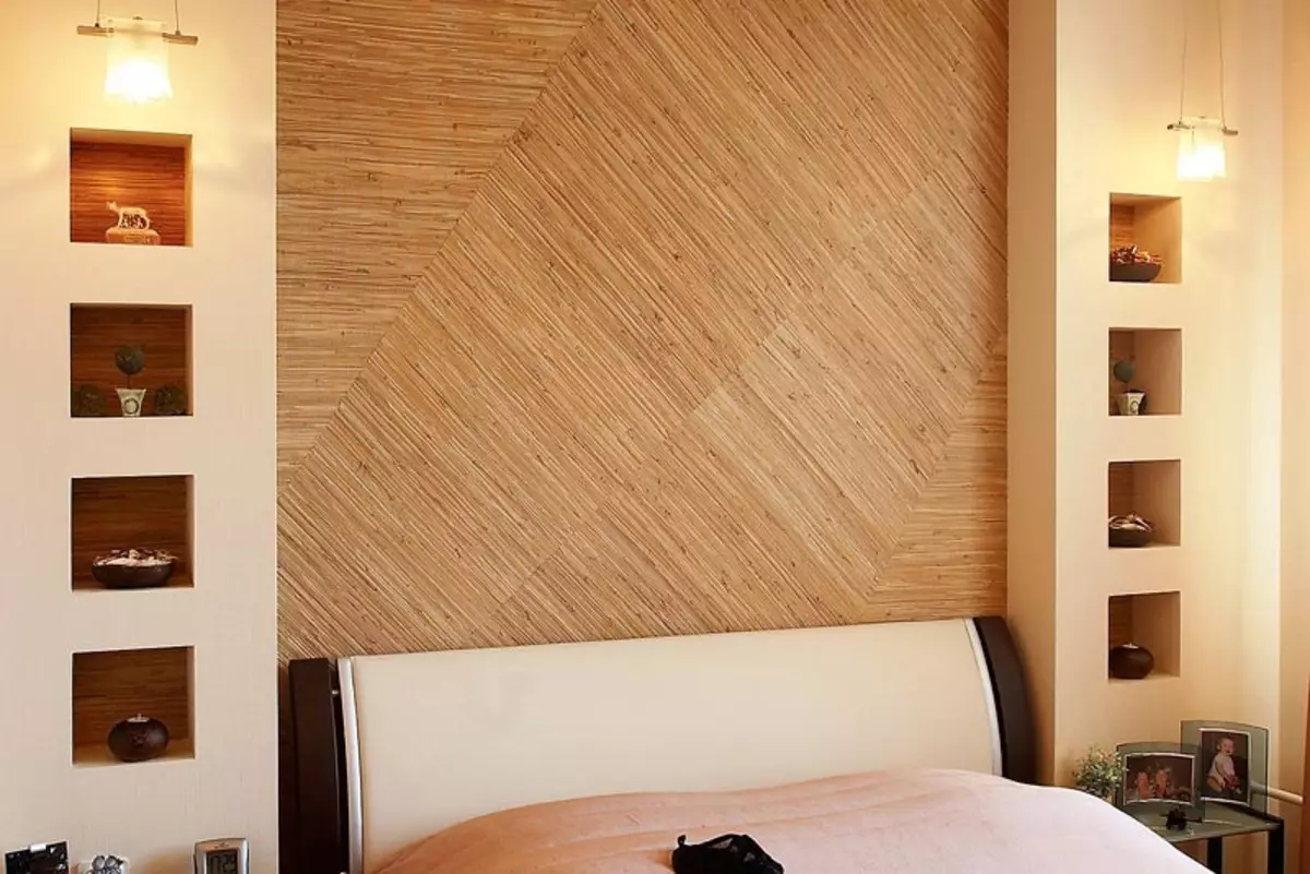 Paneles de cuarto (49 fotos): Características das paredes de paredes 3D, madeira e outros paneis, fermosos exemplos de deseño de interiores con paneis de parede 9813_22