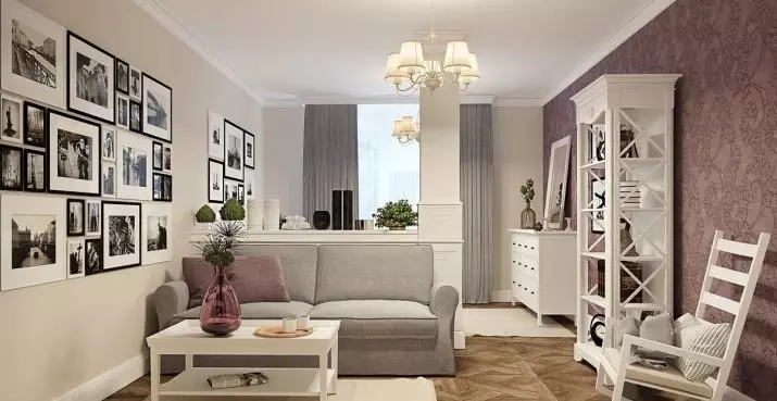 Spálňa Obývacia izba (112 fotiek): Možnosti interiéru pre interiér tej istej izby. Výber modulárneho nábytku a tapety, rozloženia a projektov 9818_108