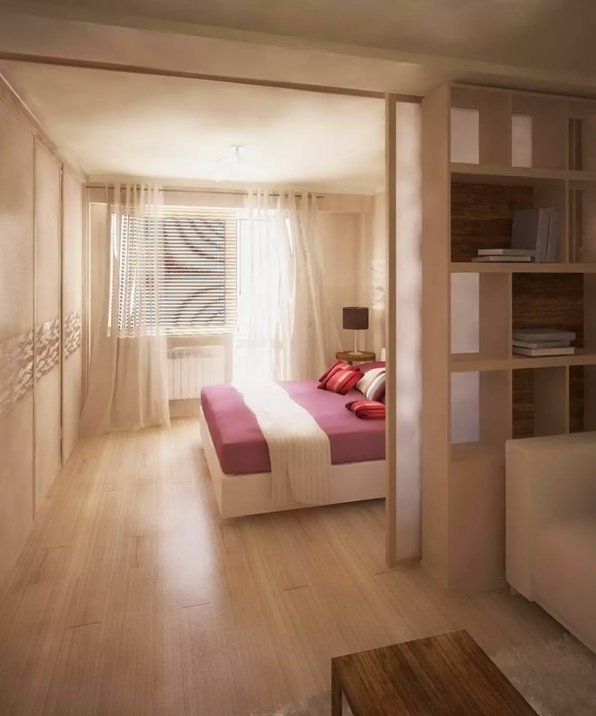 Miegamojo svetainė (112 nuotraukos): Interjero dizaino parinktys tos pačios patalpos interjero. Modulinių baldų ir tapetų, išdėstymo ir projektų pasirinkimas 9818_30