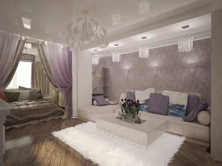 Spálňa Obývacia izba (112 fotiek): Možnosti interiéru pre interiér tej istej izby. Výber modulárneho nábytku a tapety, rozloženia a projektov 9818_96