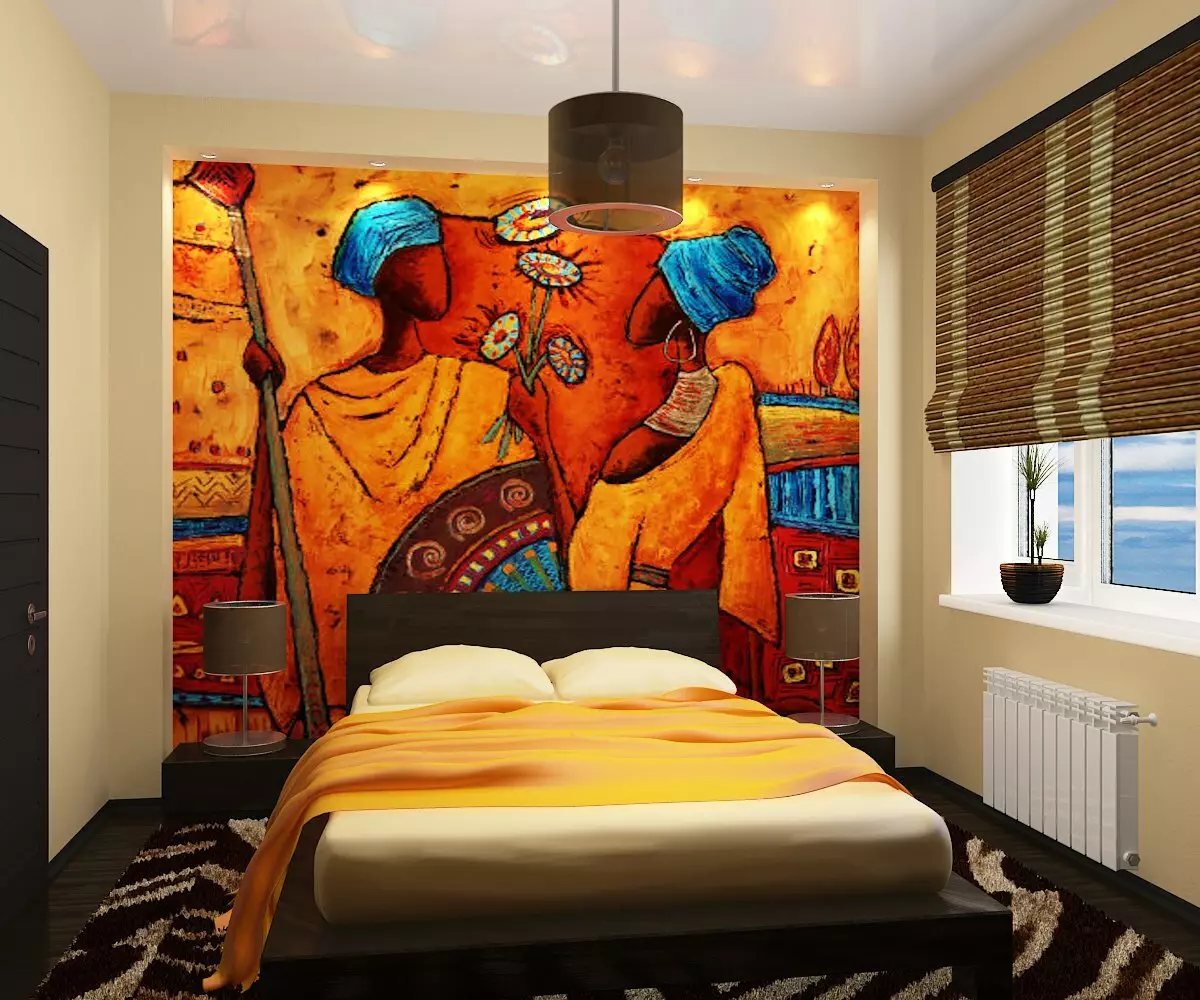 murale nella camera da letto (95 foto): il disegno della parete sopra il letto con fotografie con sakura di fioritura, foresta o peonie. Cosa scegliere per bianchi e altre camere da letto colore? 9820_38