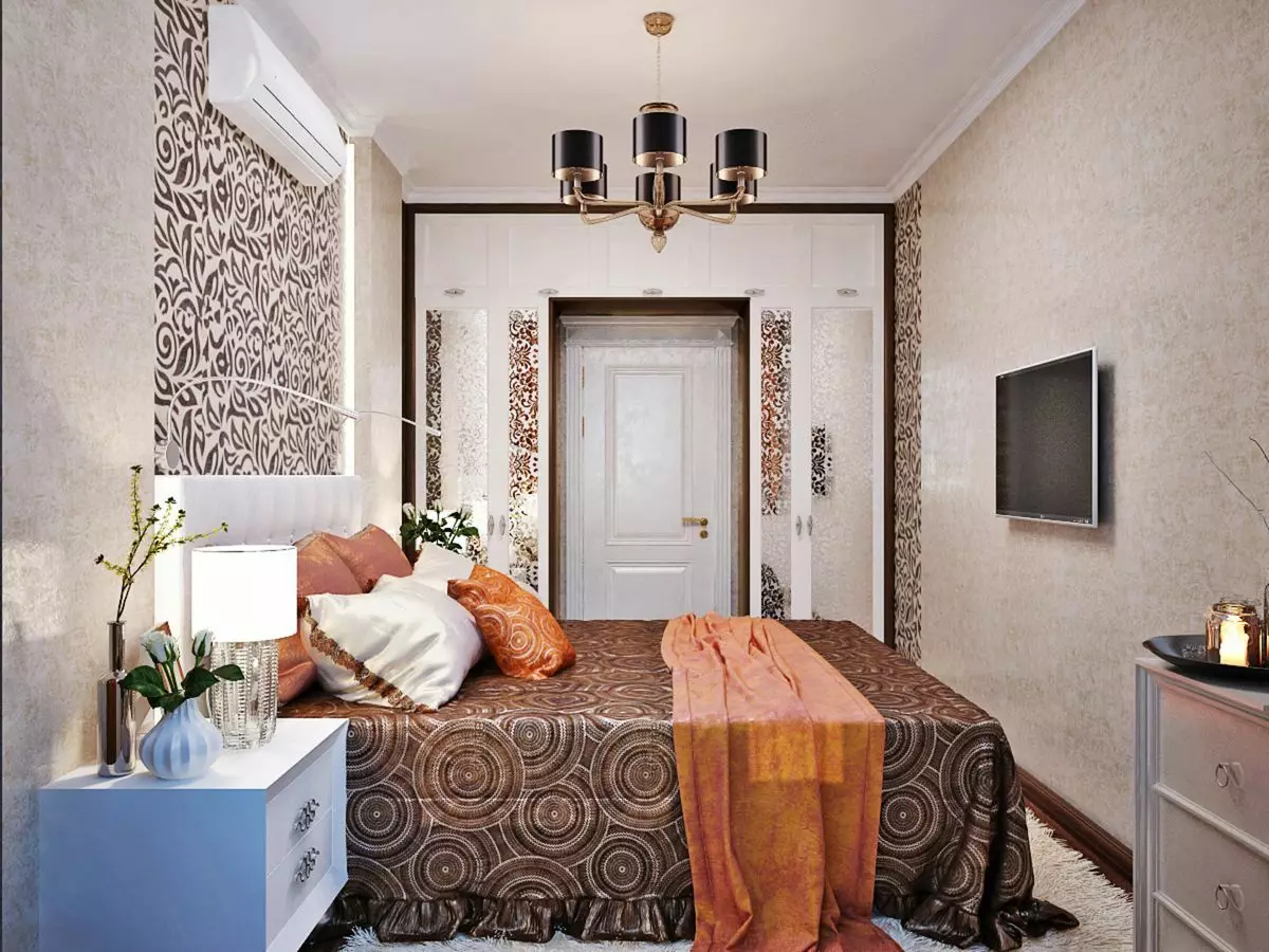 Спальня ў стылі арт-дэко (92 фота): варыянты дызайну інтэр'еру, камода і іншая мэбля 9822_22