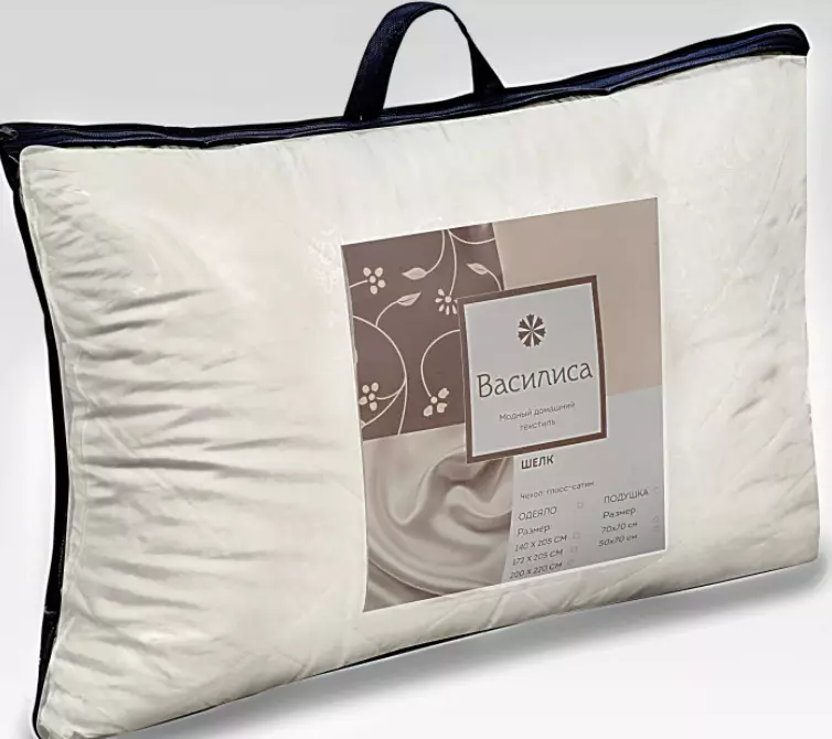 Svileni jastuci: prednosti i nedostaci jastuka izrađenih od silkworma od vlakana, vrste prirodne svilene punilo. Jastuci 50x70 i ostale veličine, recenzije 9825_18