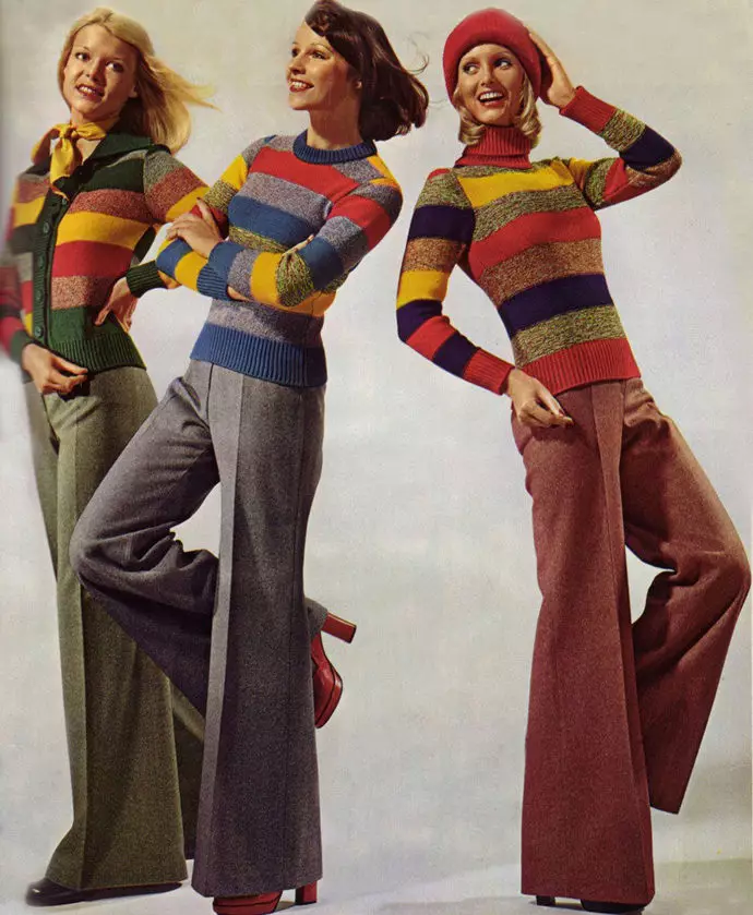 Штани кльош 2021 (124 фото): жіночі розкльошені моделі від стегна, з чим носити і як вибрати стильні штани 982_7