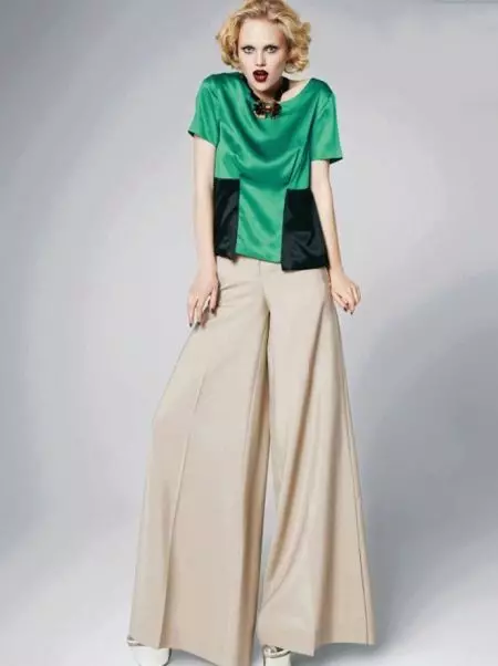 Штани кльош 2021 (124 фото): жіночі розкльошені моделі від стегна, з чим носити і як вибрати стильні штани 982_8