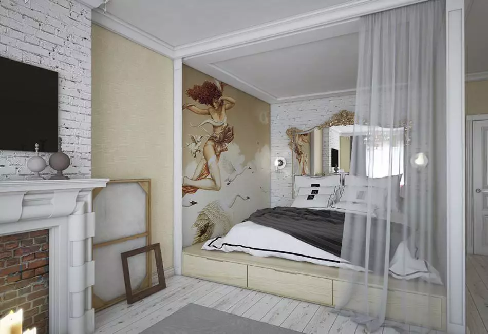 Phòng ngủ nhỏ (166 ảnh): Ý tưởng thiết kế nội thất của một căn phòng nhỏ. Làm thế nào để cung cấp và trang bị phòng ngủ nhỏ? Ý tưởng thú vị 9841_124