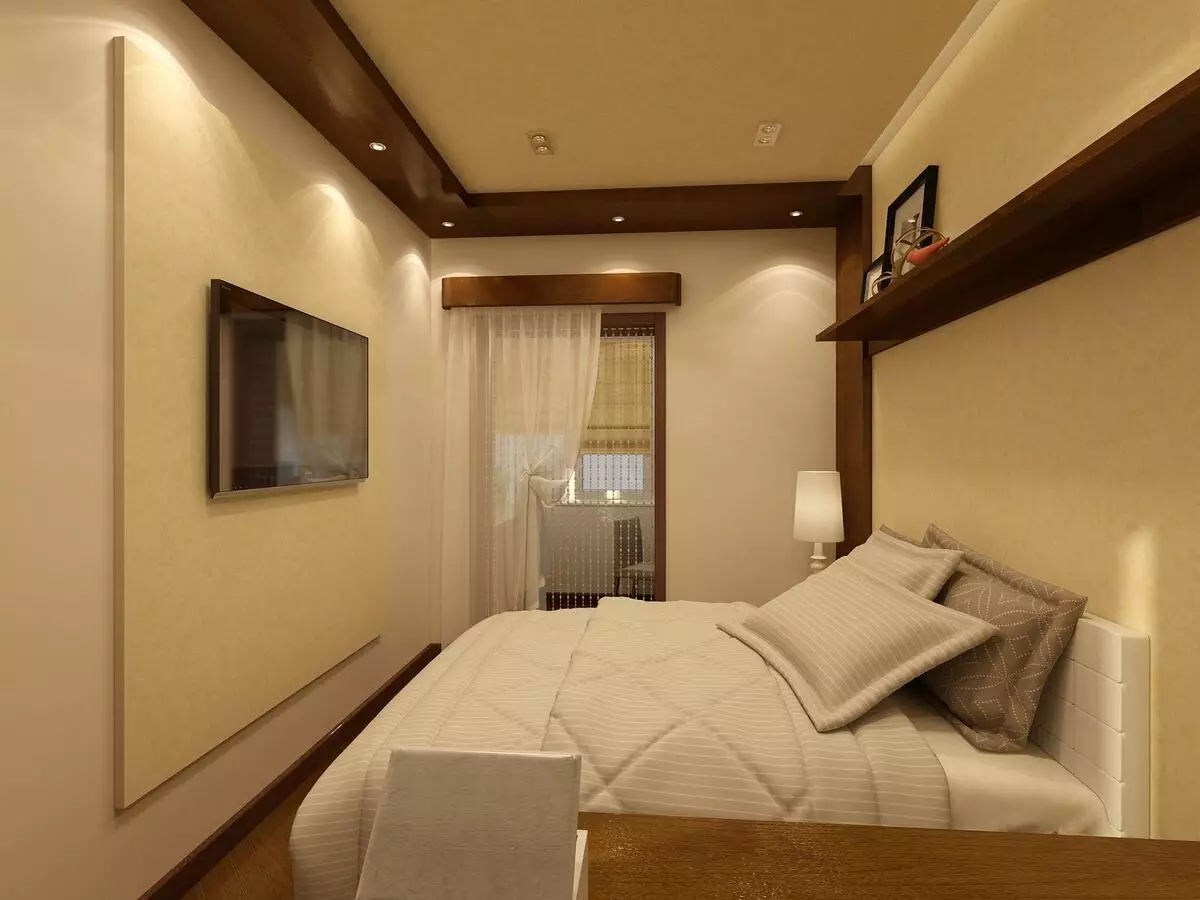 Male spavaće sobe (166 fotografija): Ideje za dizajn enterijera male sobe. Kako opremiti i opremiti male spavaće sobe? Zanimljive ideje 9841_140